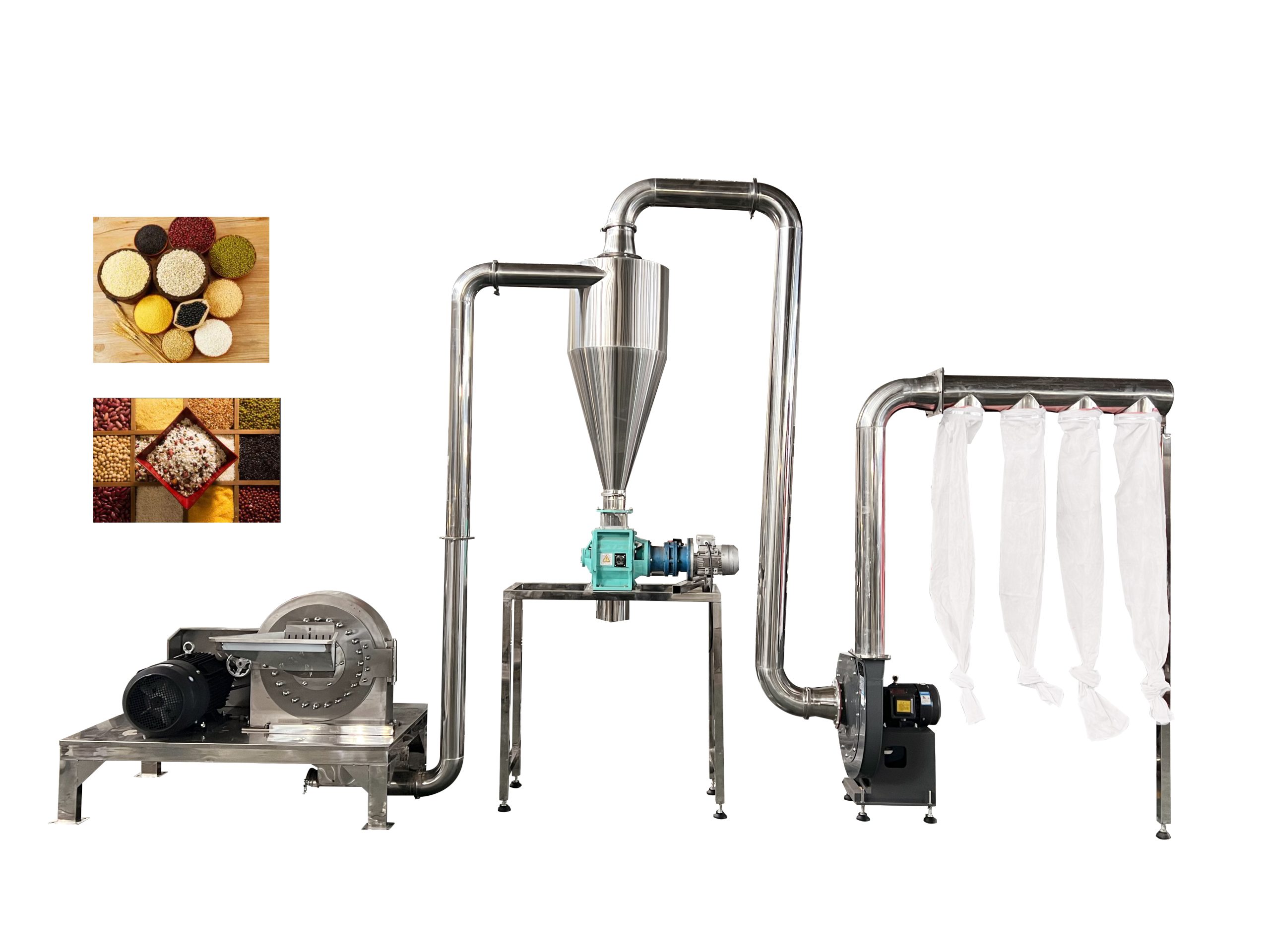 Stainless Steel Multi-Grain Grinder, 10–120 Mesh Adjustable